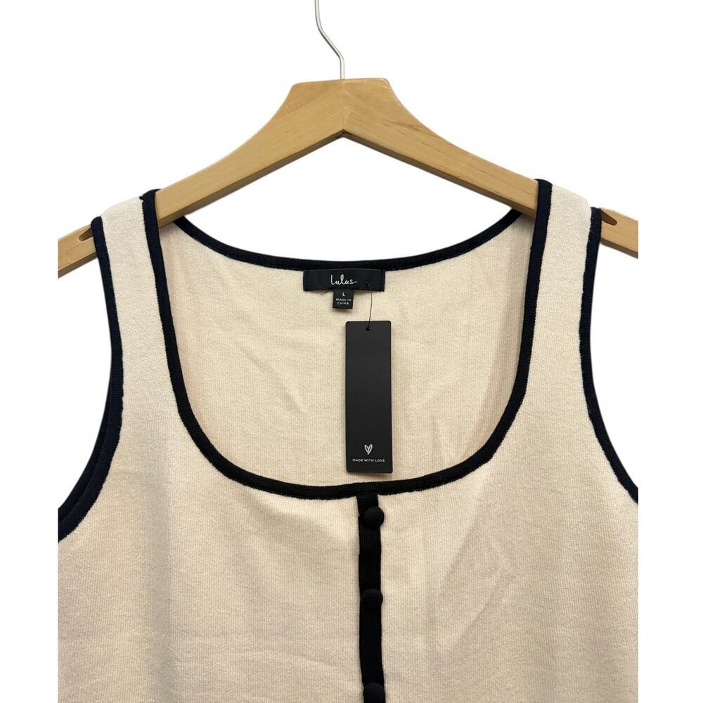 Lulus Sophisticated Composure Cream Knit Button-Front Midi Dress size Large NWT - Picture 2 of 4